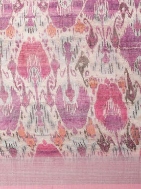 Stylish Soft Linen Geometric Print Saree