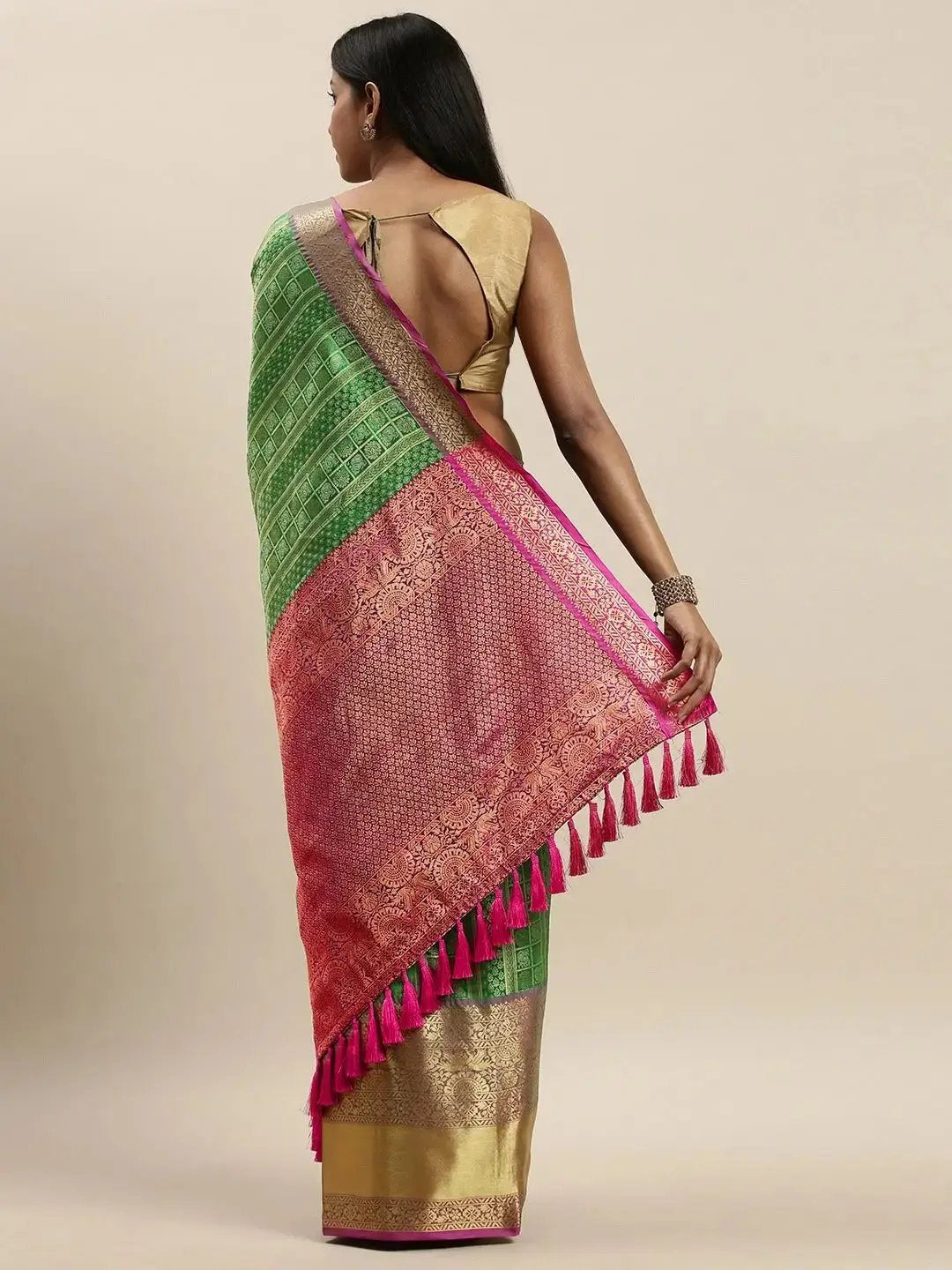 Banarasi Woven Design Saree With Zari Border