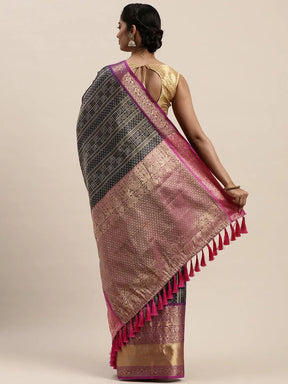 Banarasi Woven Design Saree With Zari Border