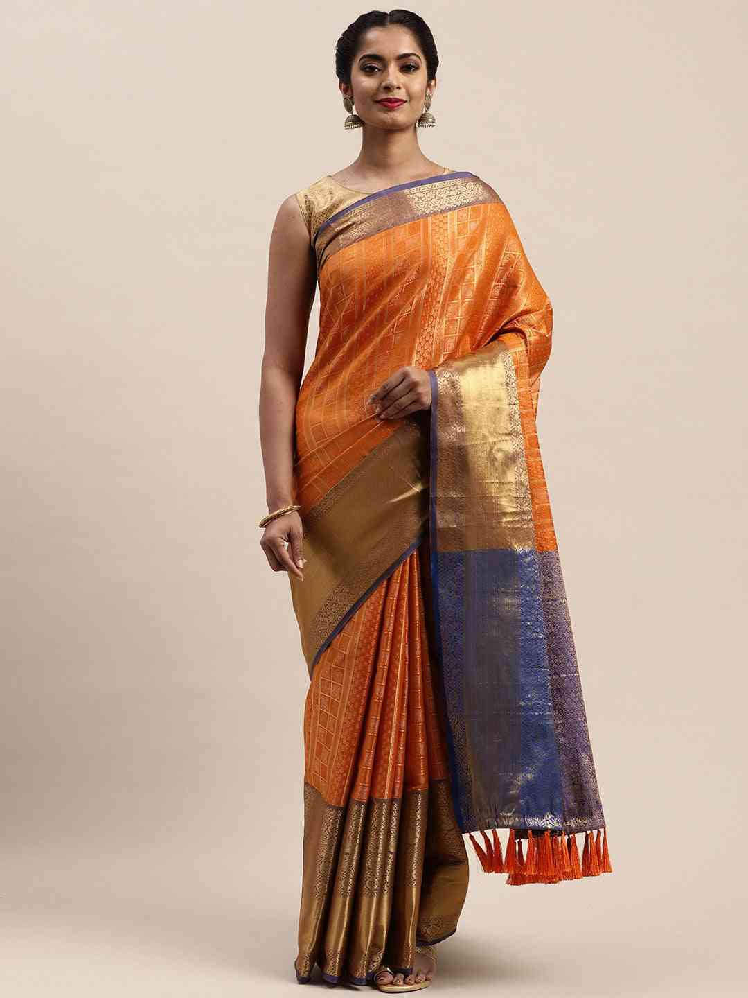 Banarasi Woven Design Saree With Zari Border