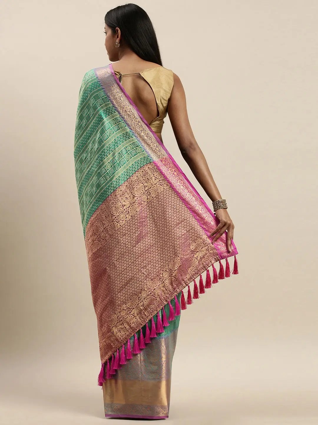 Banarasi Woven Design Saree With Zari Border