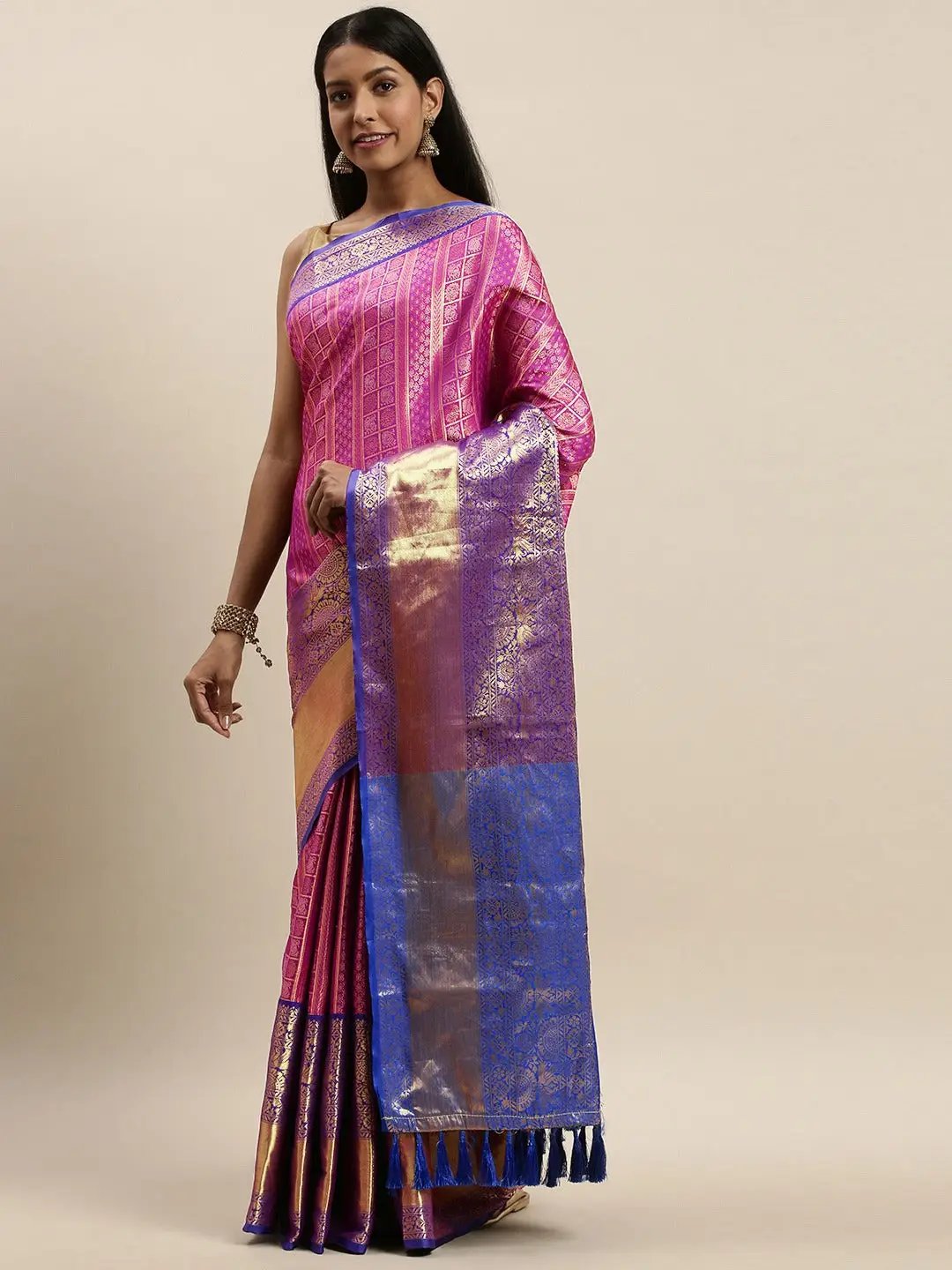 Banarasi Woven Design Saree With Zari Border