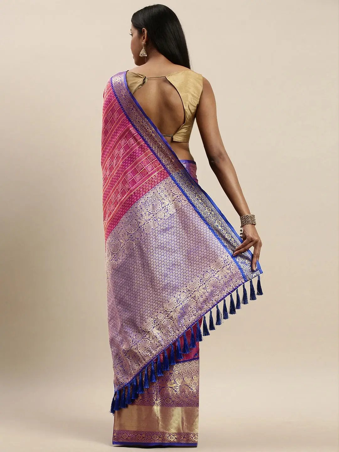 Banarasi Woven Design Saree With Zari Border