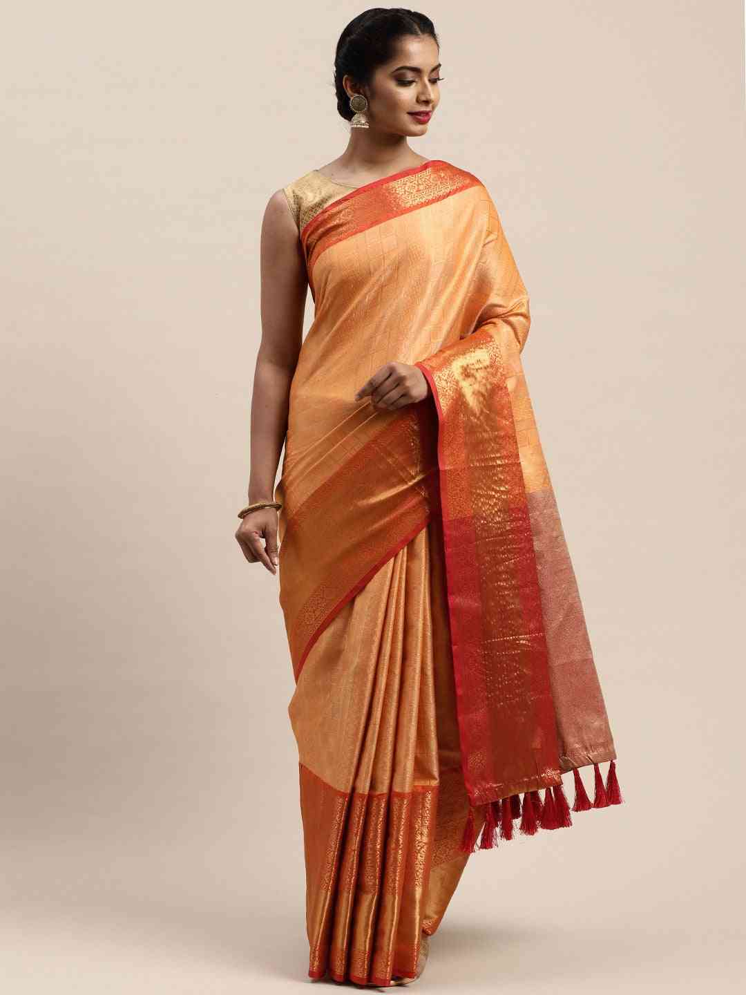  Exclusive Banarasi Woven Design Saree With Zari Border