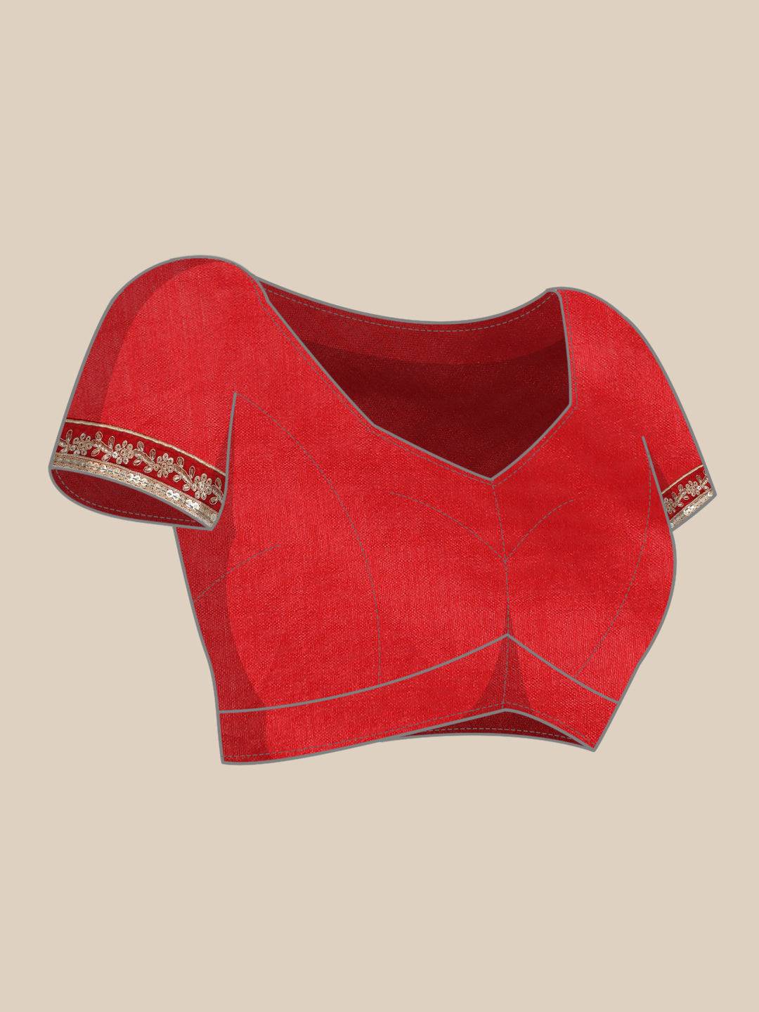 Poly Georgette Bandhani Saree With Sequence Work Border