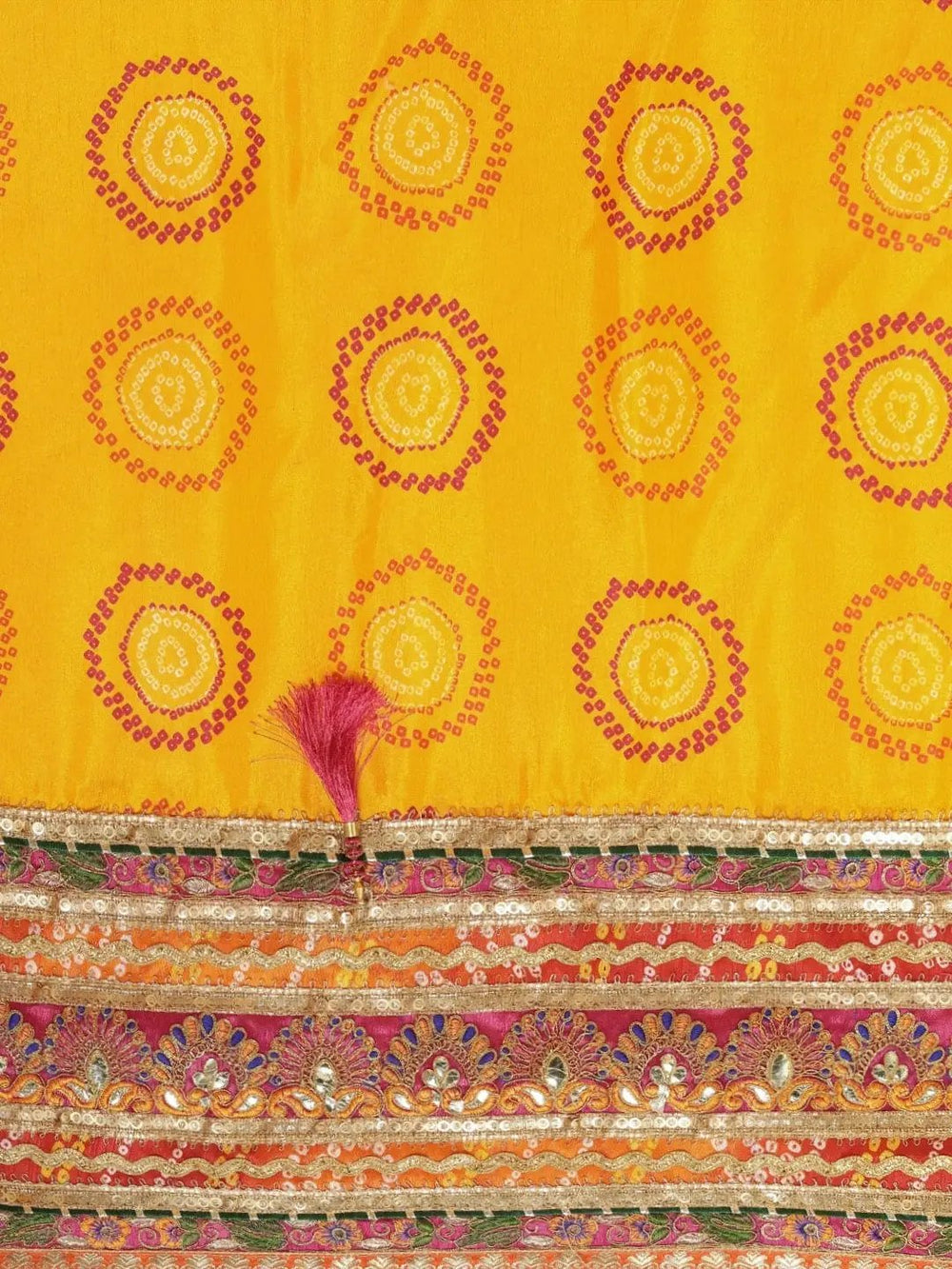  Poly Chiffon Half Half Bandhej Print Saree