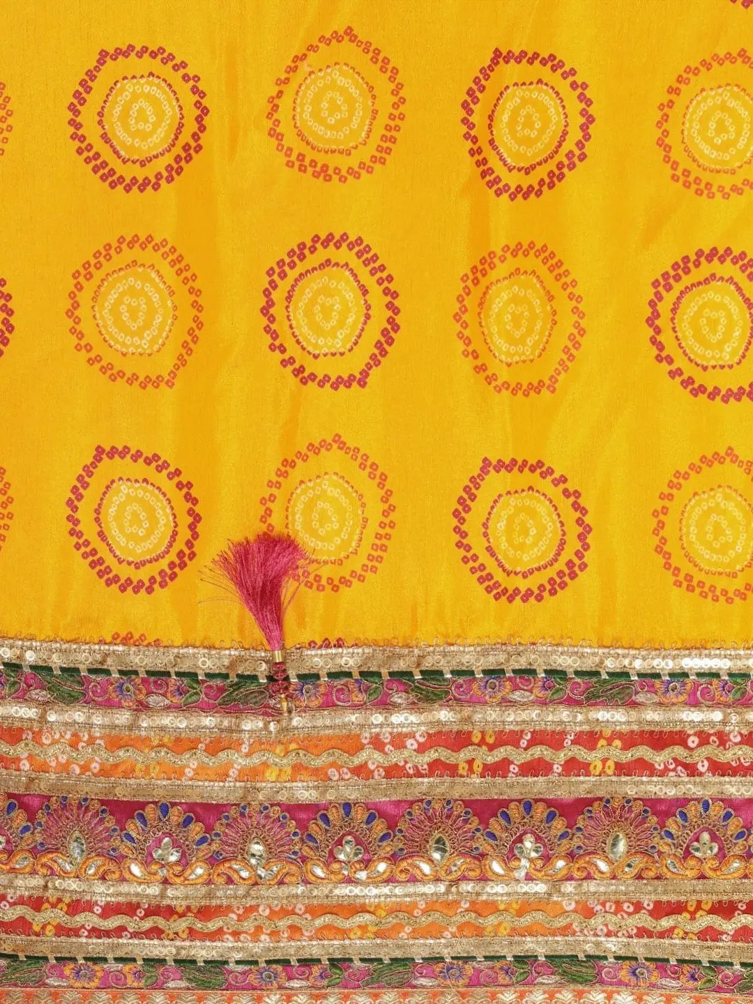  Poly Chiffon Half Half Bandhej Print Saree