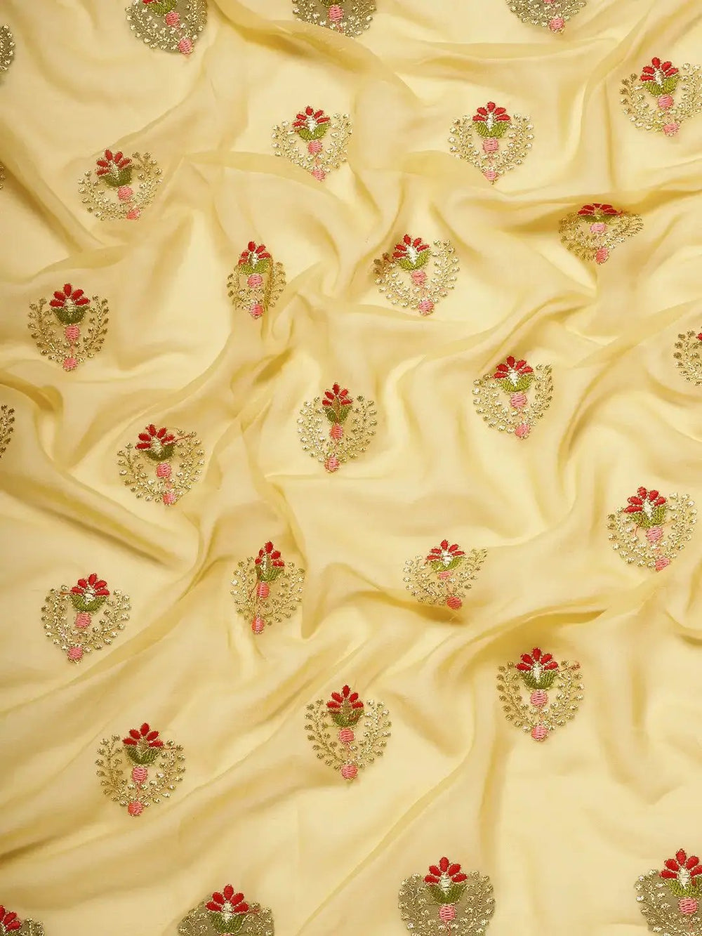 Georgette Bandhani With Embroidered Work Lace Border Saree