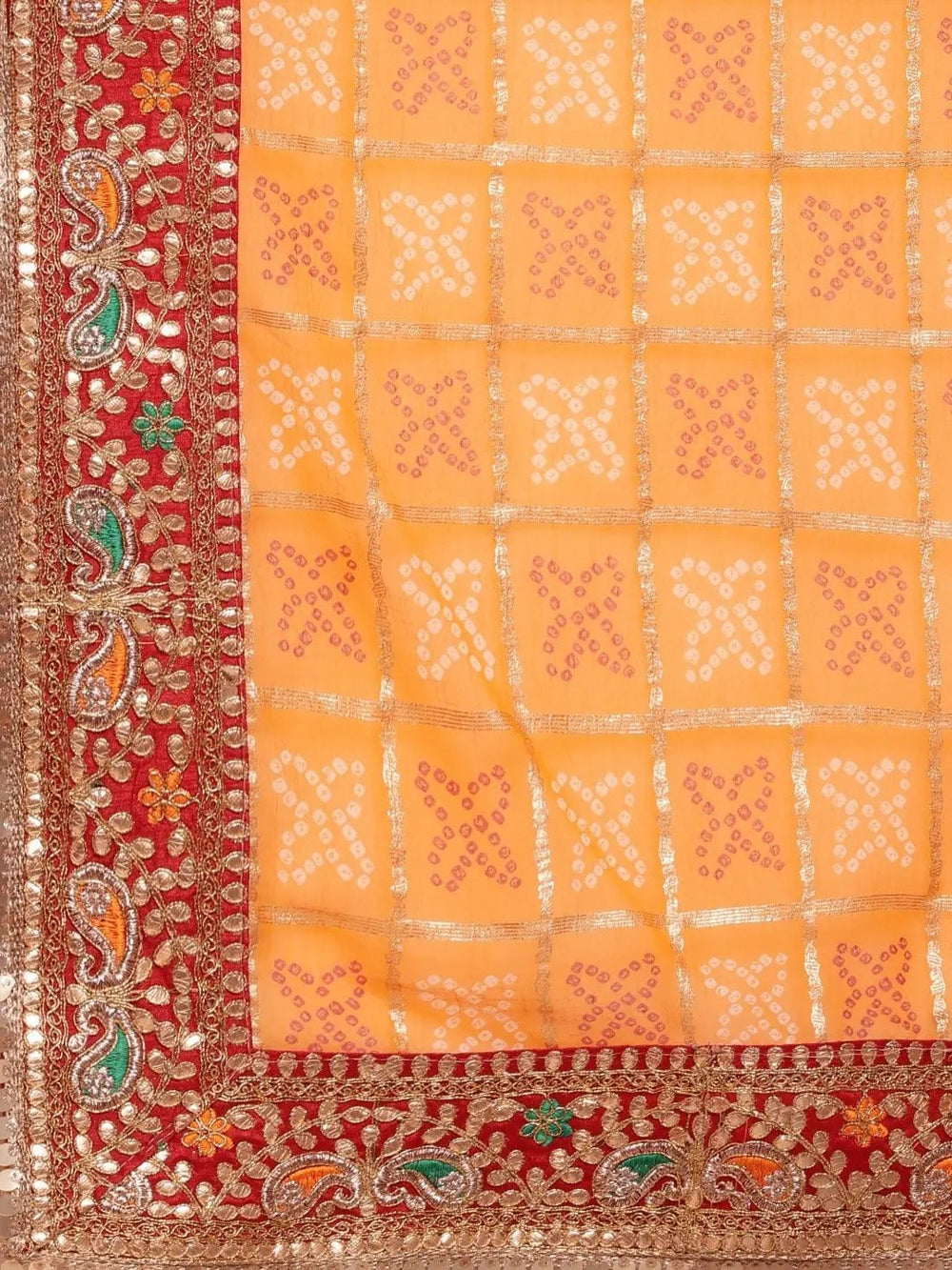  Chiffon Foil And Bandhej Print Saree