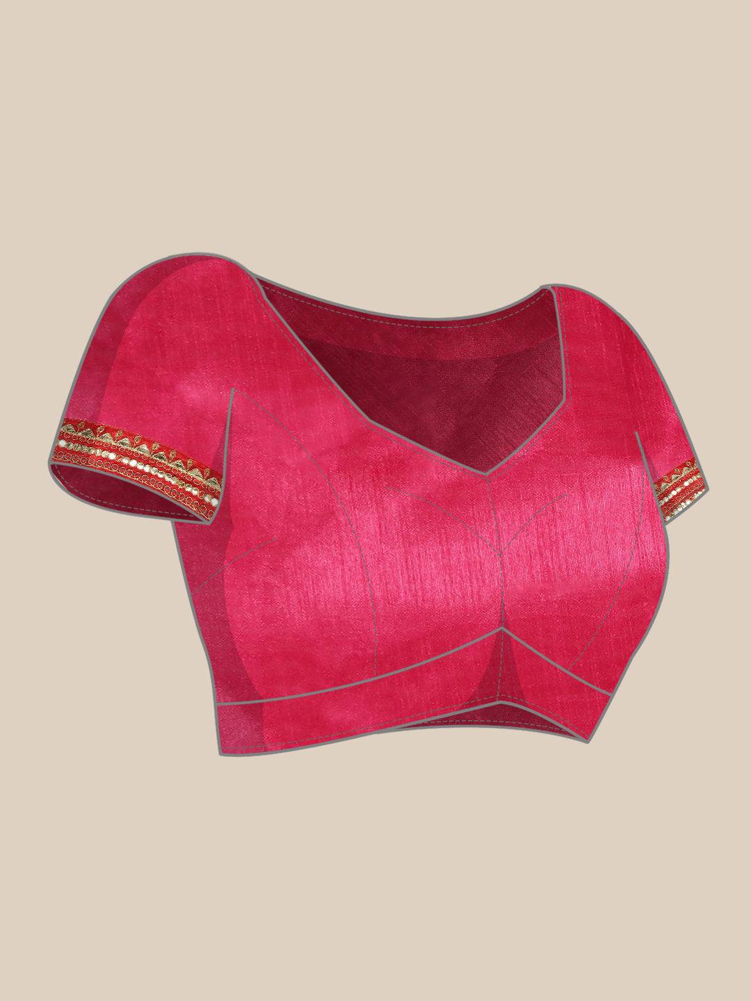 Purple Bandhani Print Silk Saree With Gota Patti Border