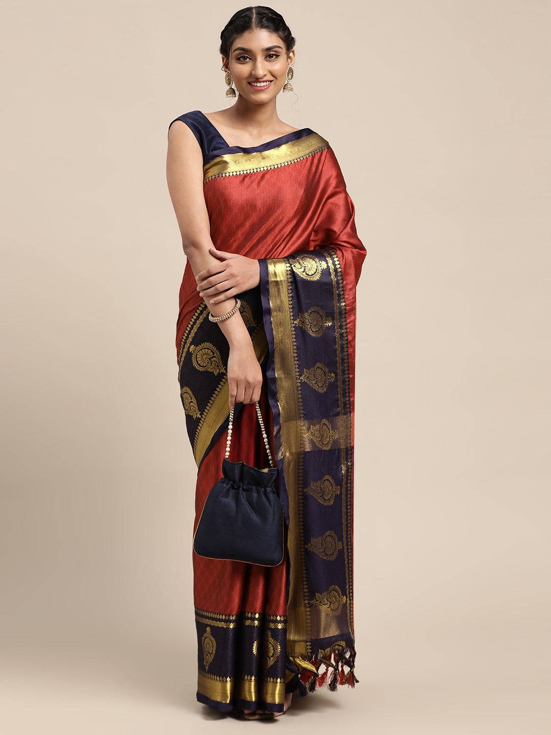 Uppada Cotton Silk Saree With Self Butti