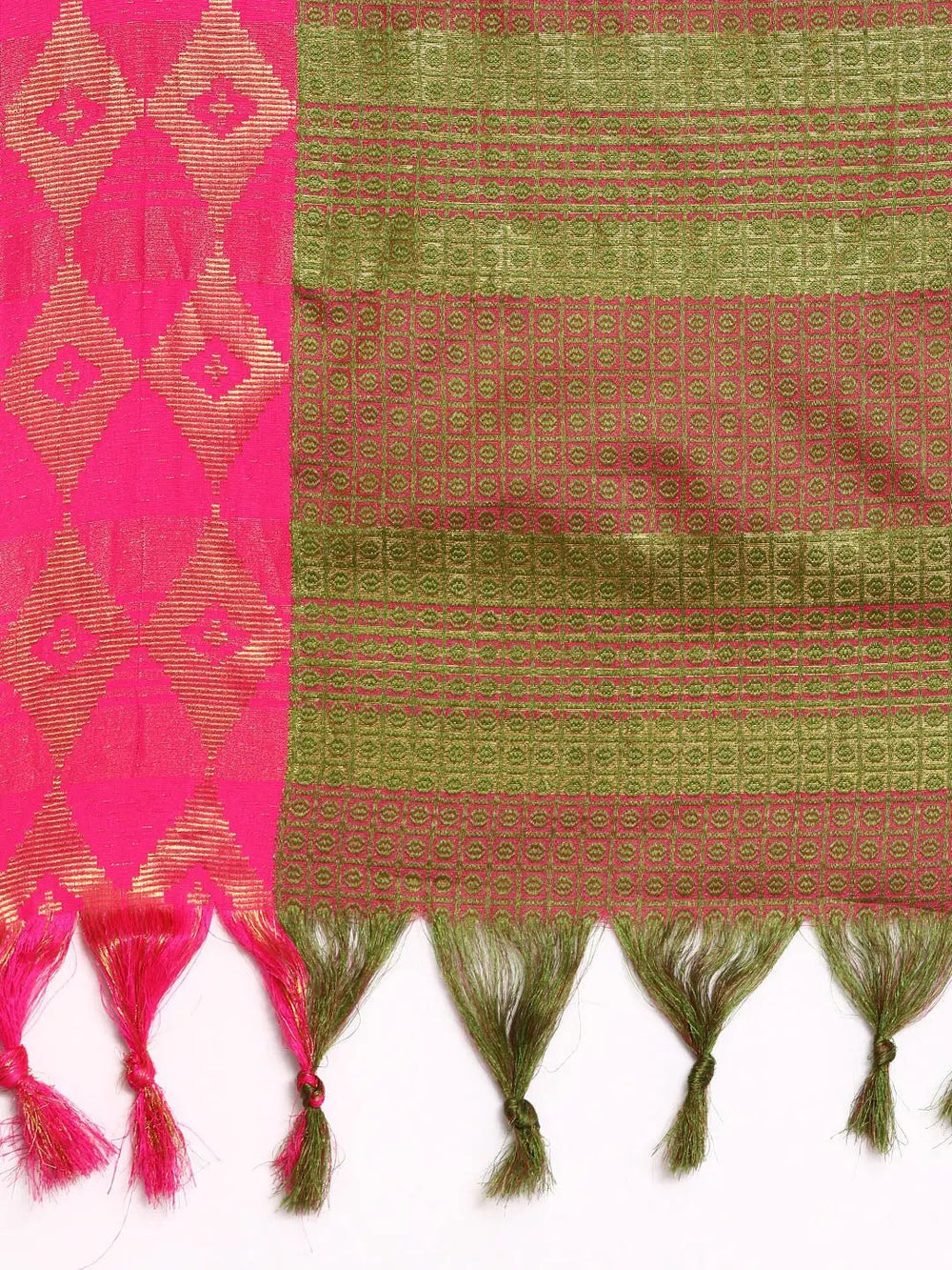 Uppada Cotton Silk Saree With Self Butti Design