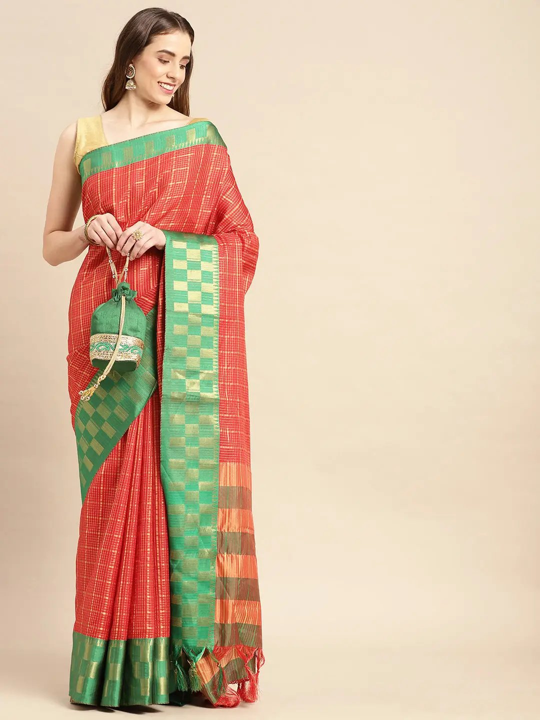  Small Chex Uppada Cotton Silk Saree