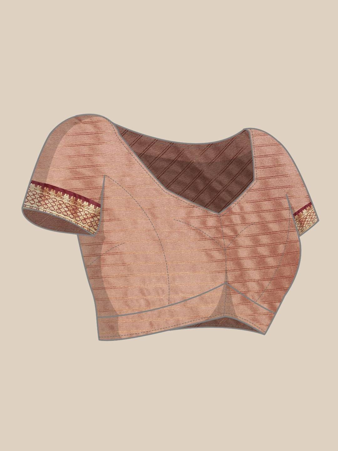 Uppada Cotton Silk Saree With Self Butti