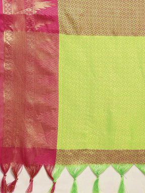 Uppada Cotton Silk Saree With Self Butti