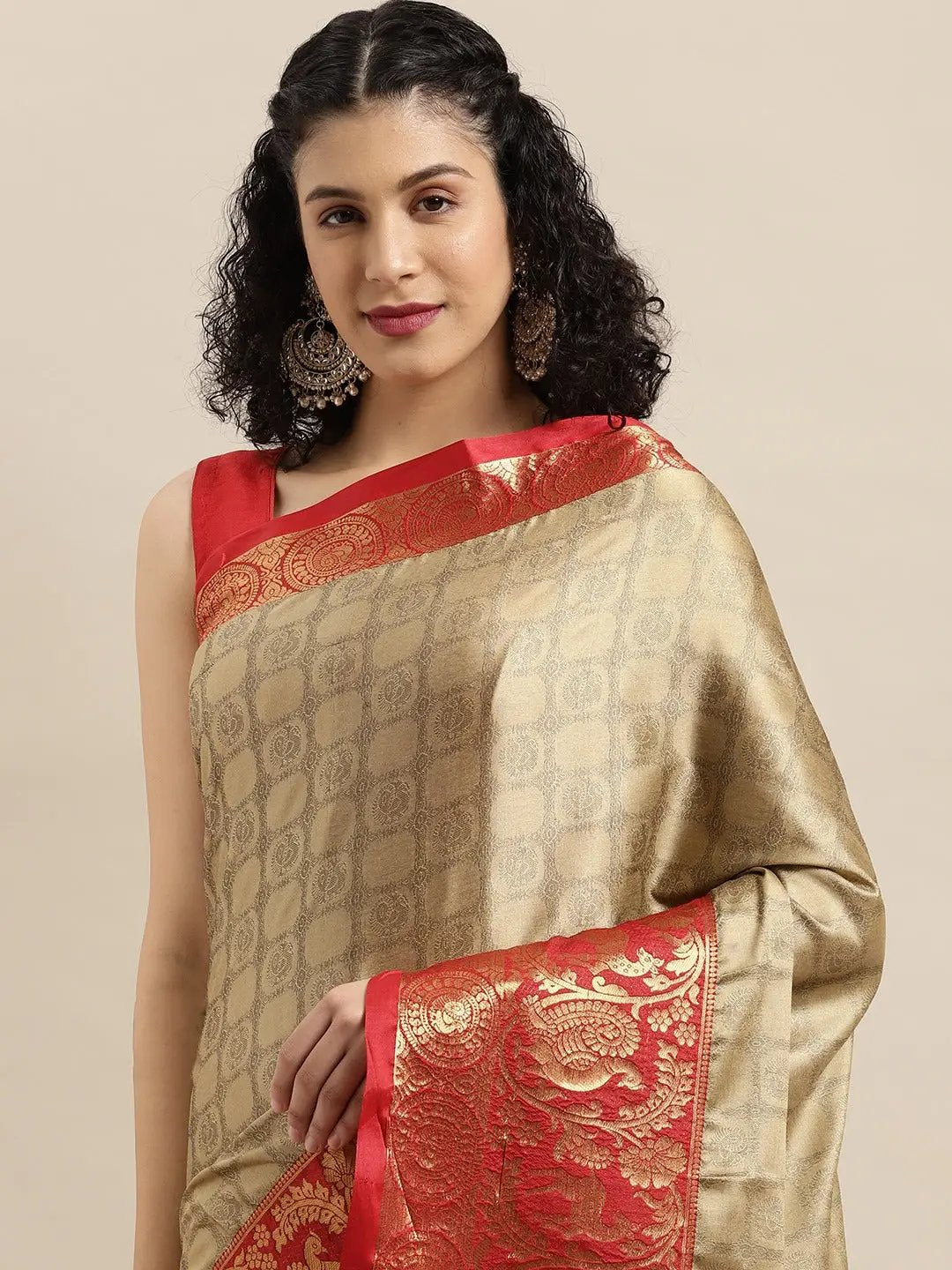 Uppada Cotton Silk Saree With Self Butti