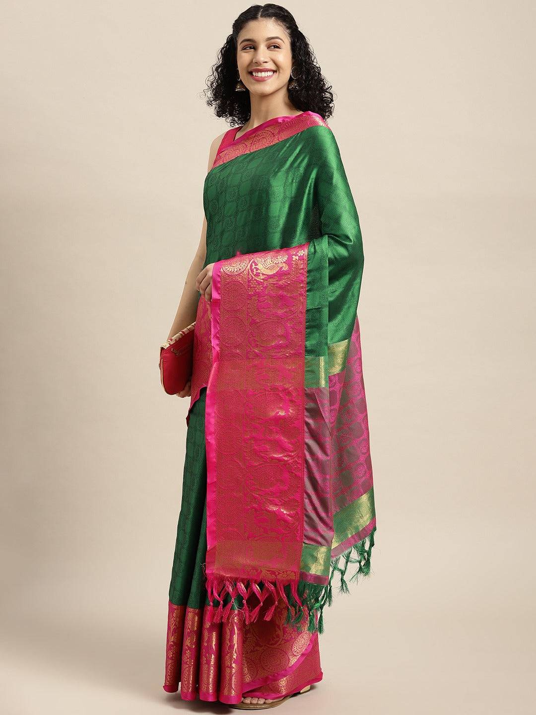 Uppada Cotton Silk Saree With Self Butti