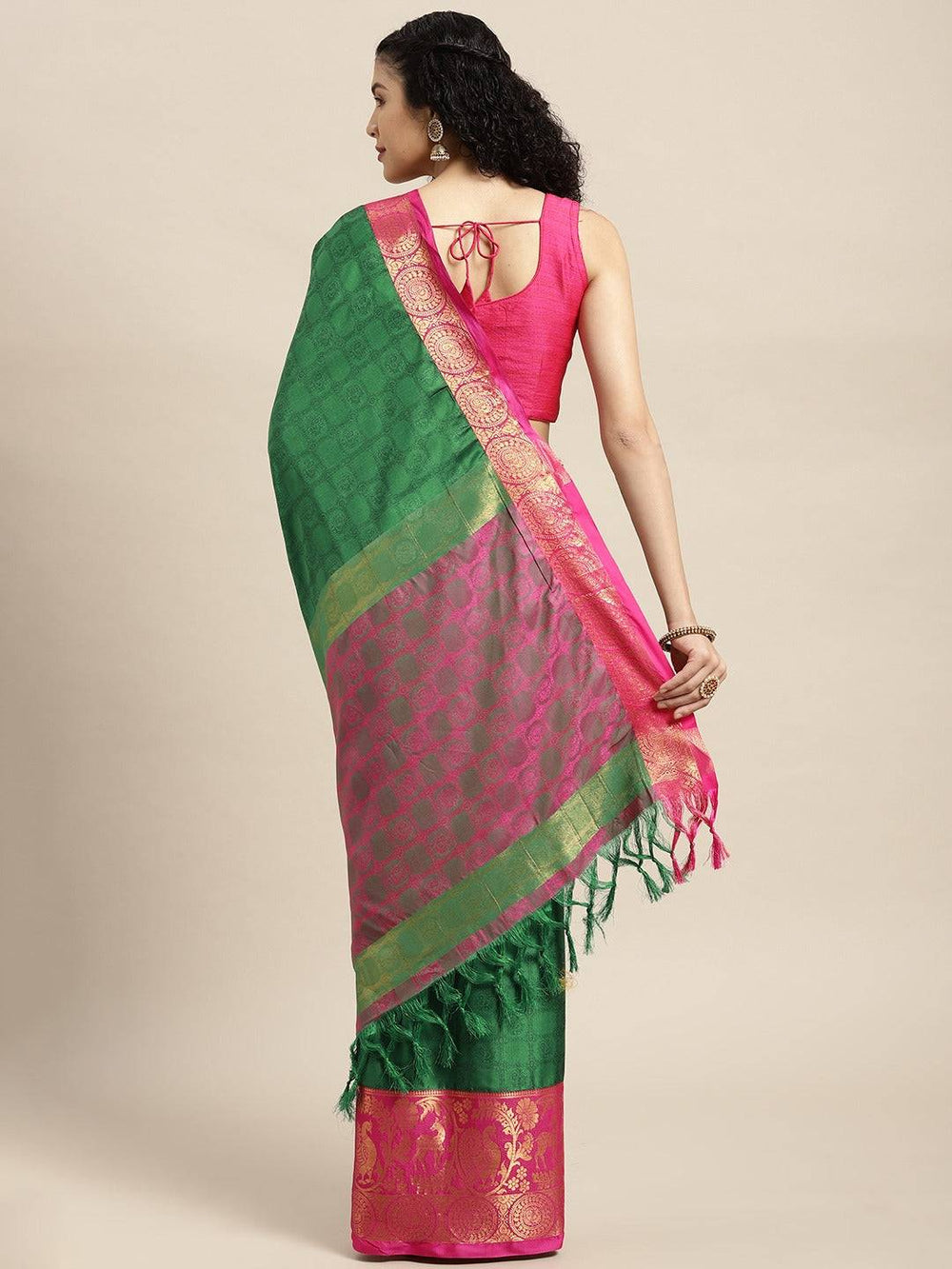 Uppada Cotton Silk Saree With Self Butti