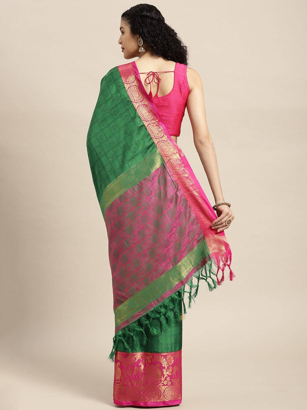 Uppada Cotton Silk Saree With Self Butti