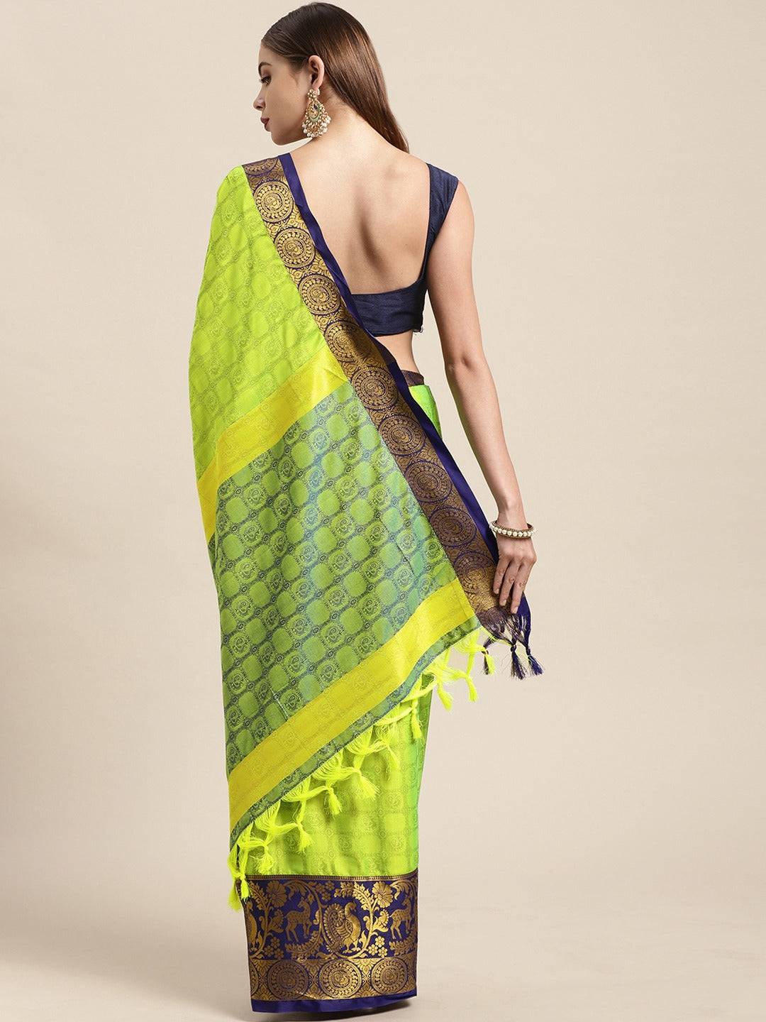 Uppada Cotton Silk Saree With Self Butti