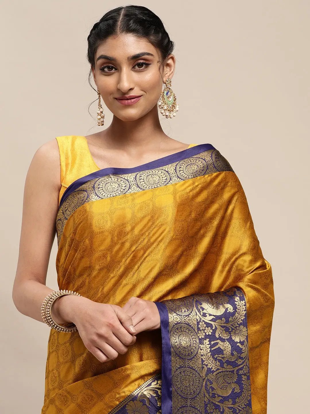 Uppada Cotton Silk Saree With Self Butti