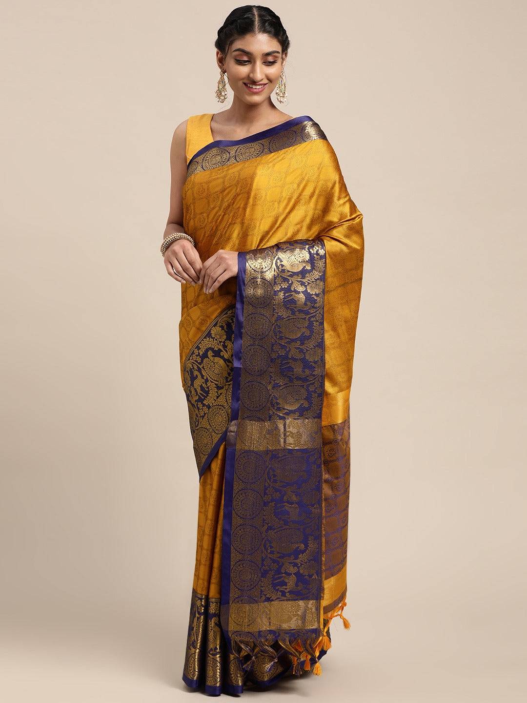 Uppada Cotton Silk Saree With Self Butti