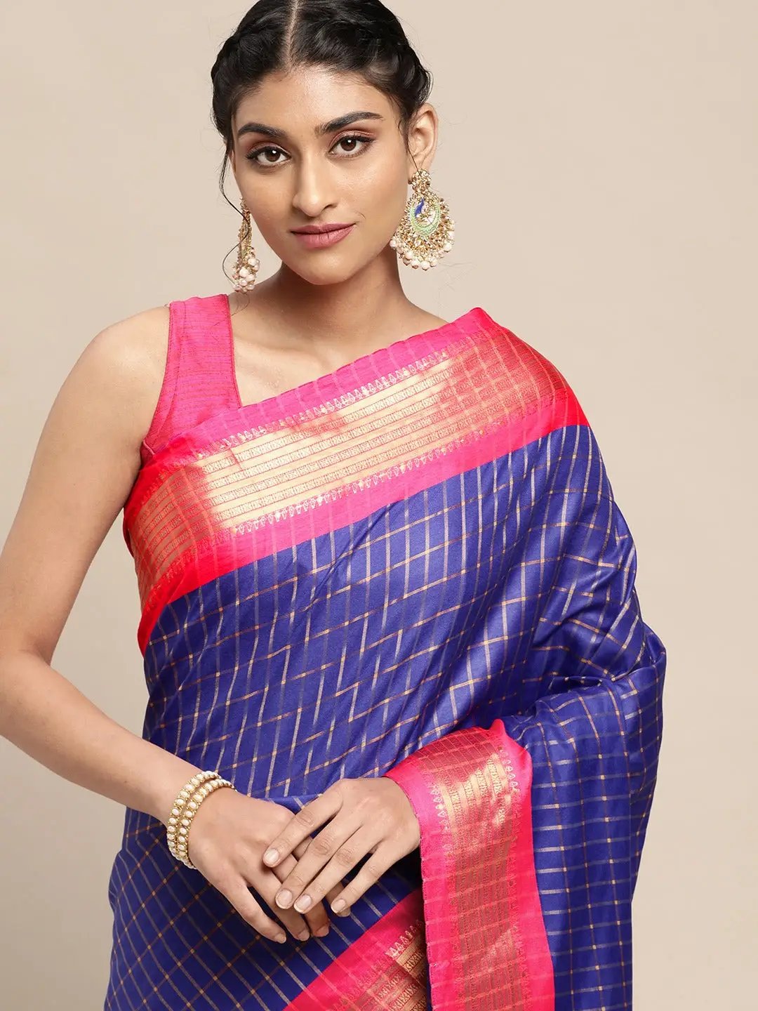 Uppada Cotton Silk Saree With Self Butti