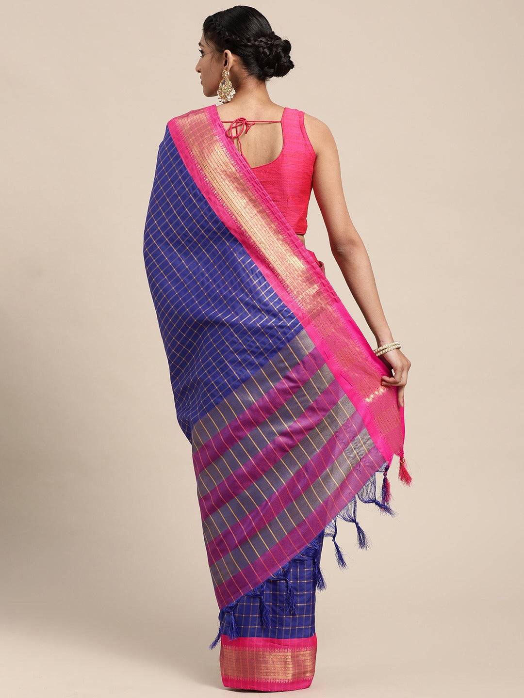 Uppada Cotton Silk Saree With Self Butti