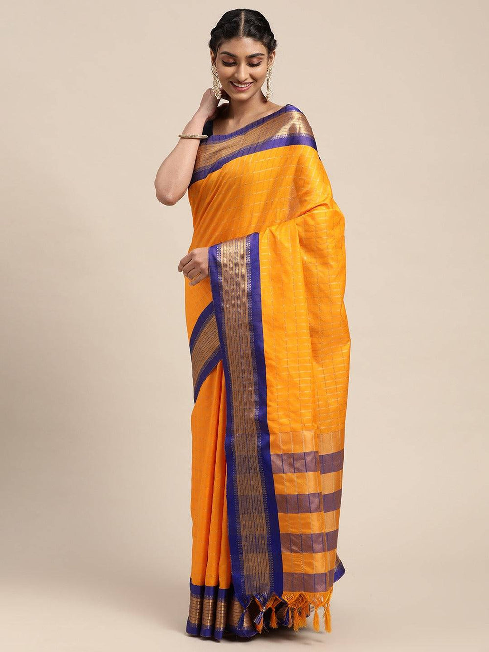 Uppada Cotton Silk Saree With Self Butti