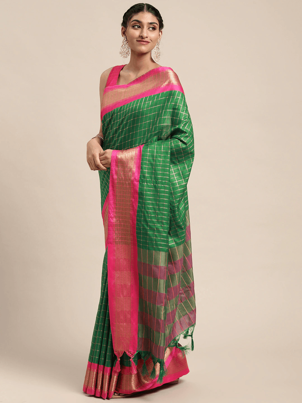 Uppada Cotton Silk Saree With Self Butti