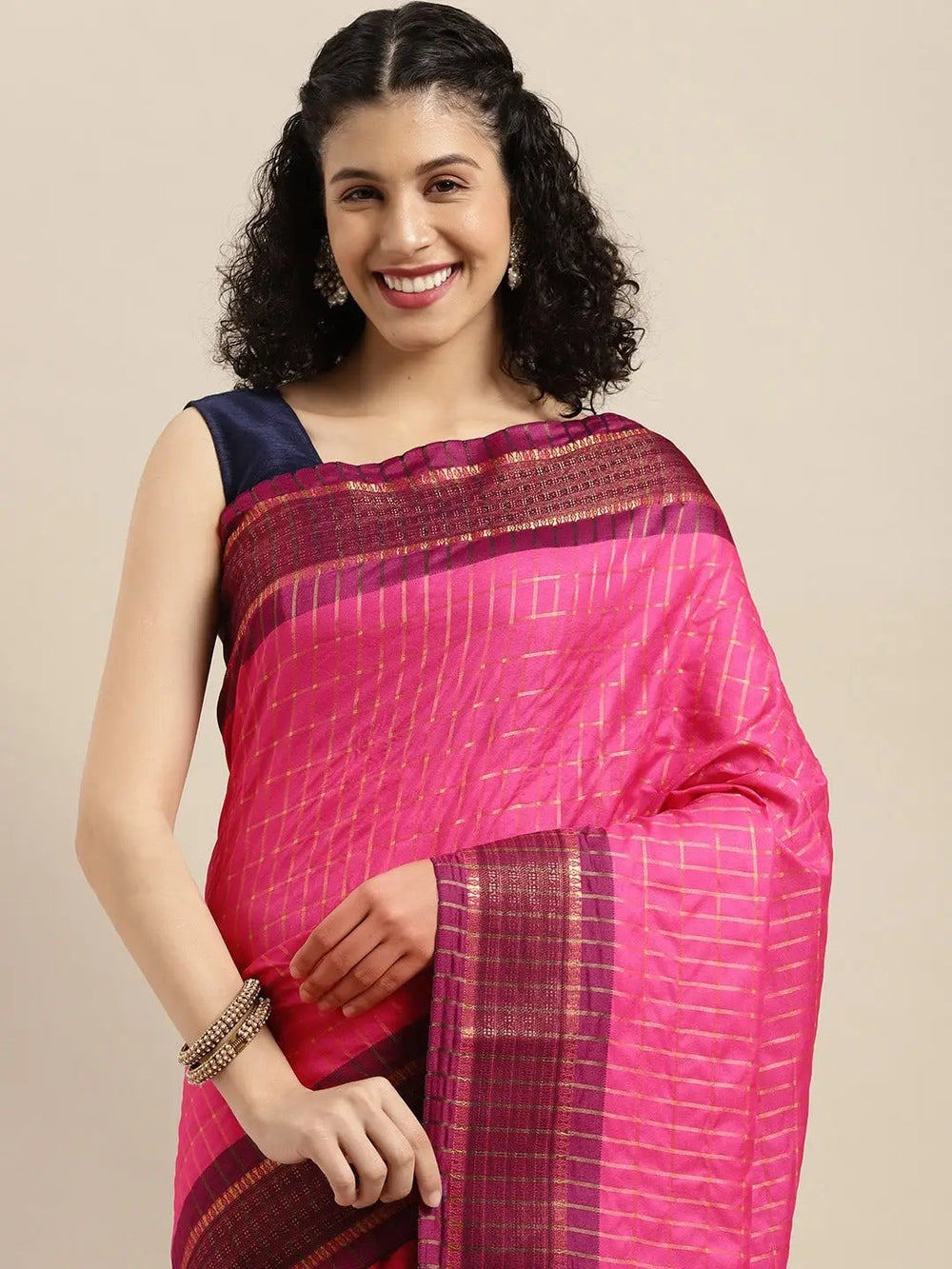 Uppada Cotton Silk Saree With Self Butti