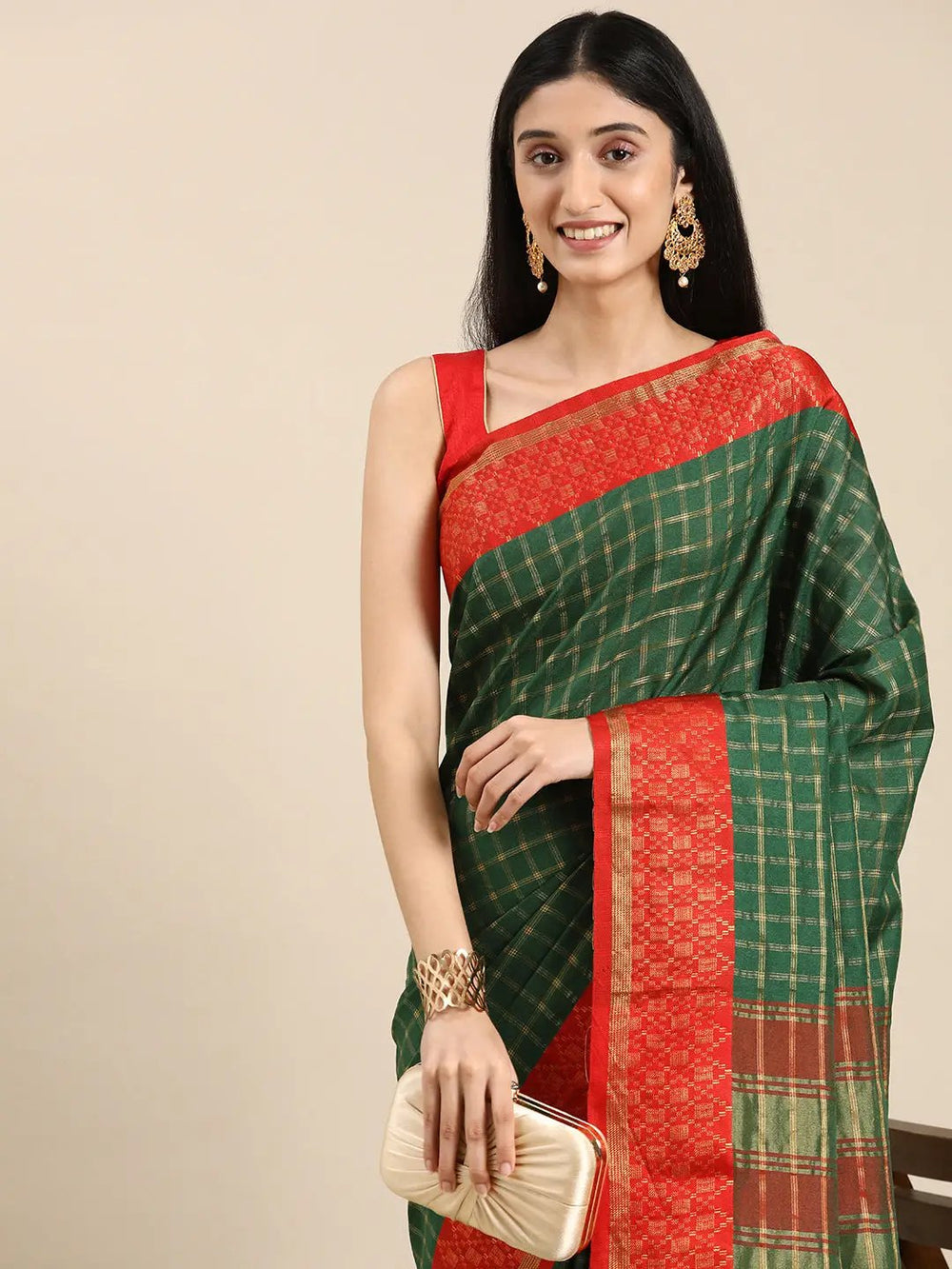  Small Chex Uppada Cotton Silk Saree   collapse