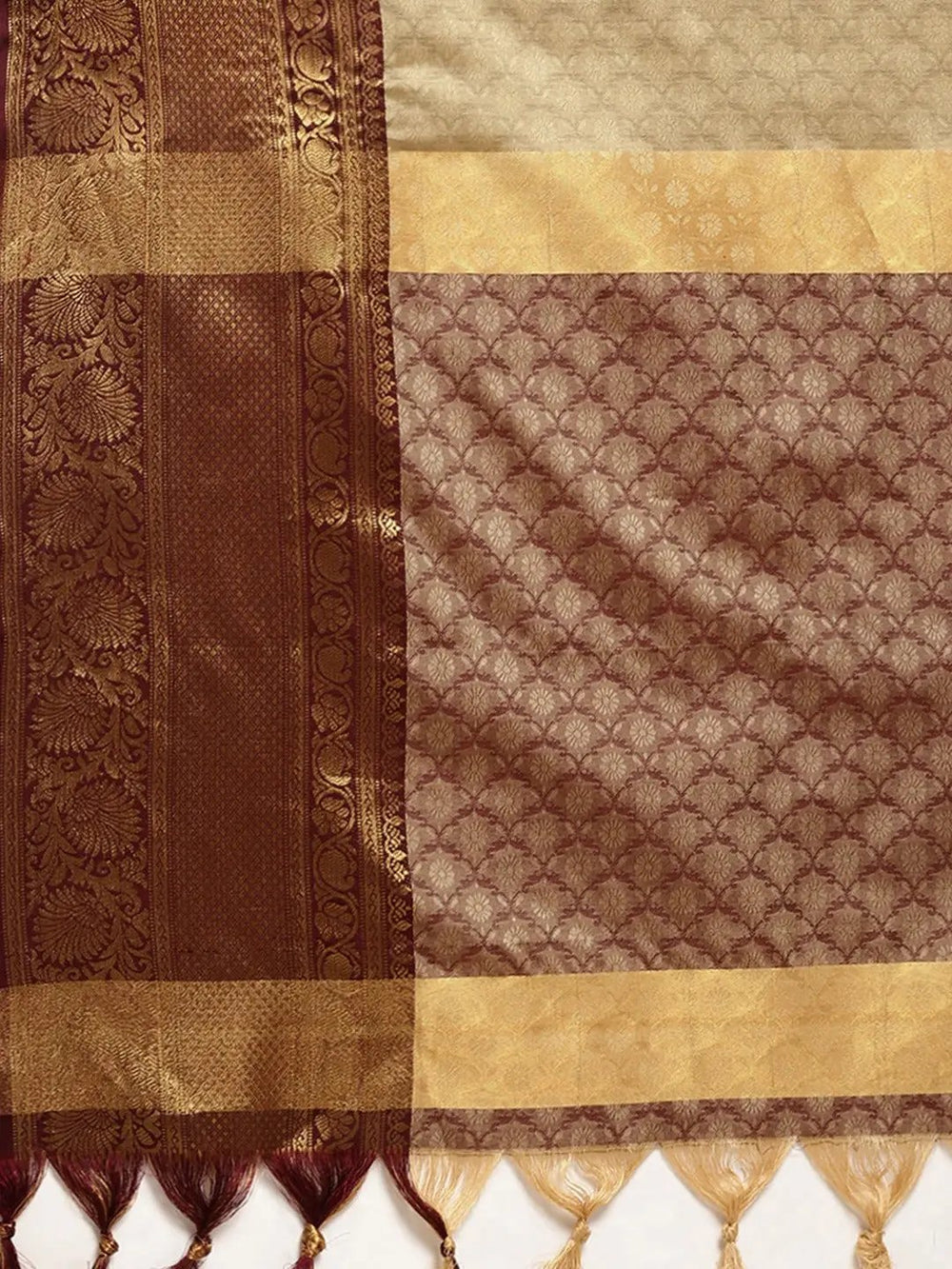 Uppada Cotton Silk Saree With Self Butti