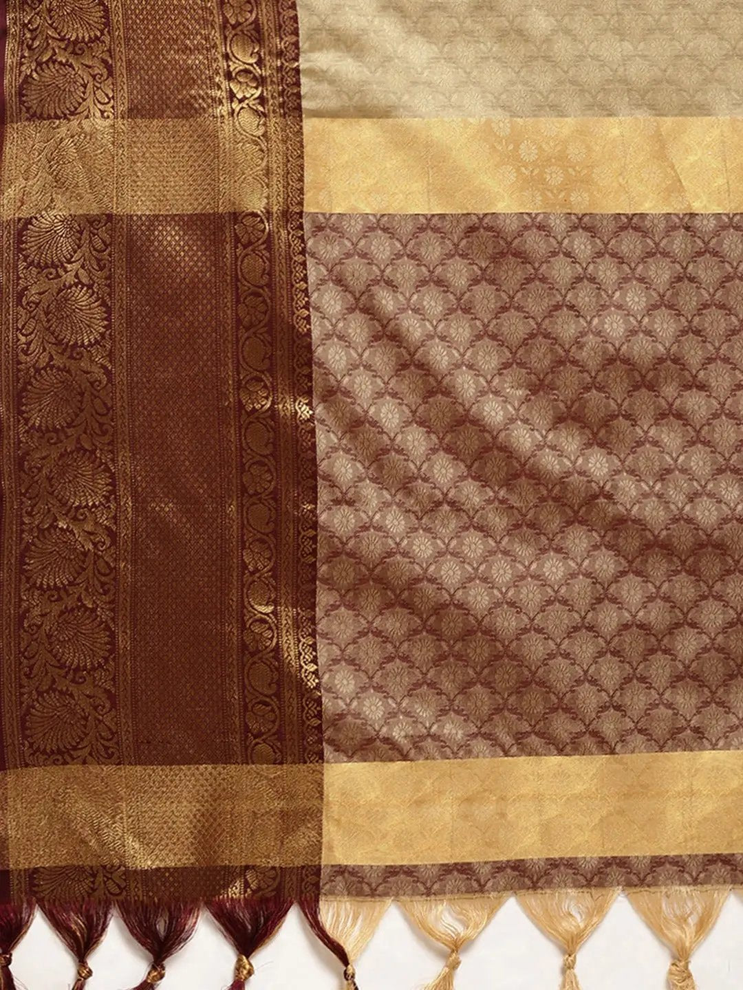 Uppada Cotton Silk Saree With Self Butti