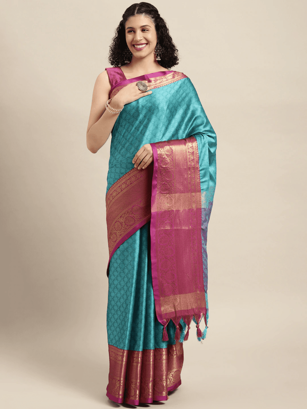 Uppada Cotton Silk Saree With Self Butti