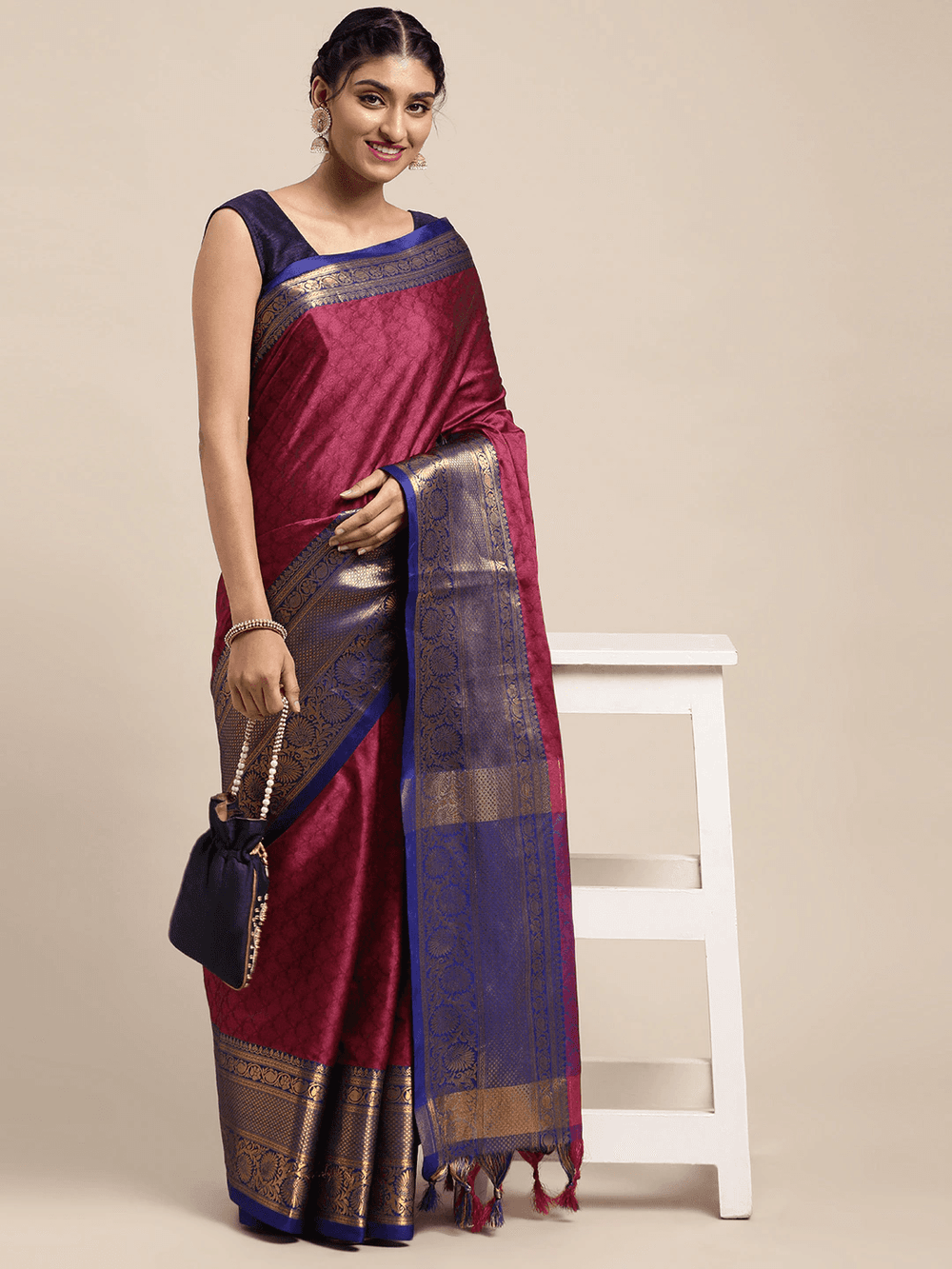 Uppada Cotton Silk Saree With Self Butti