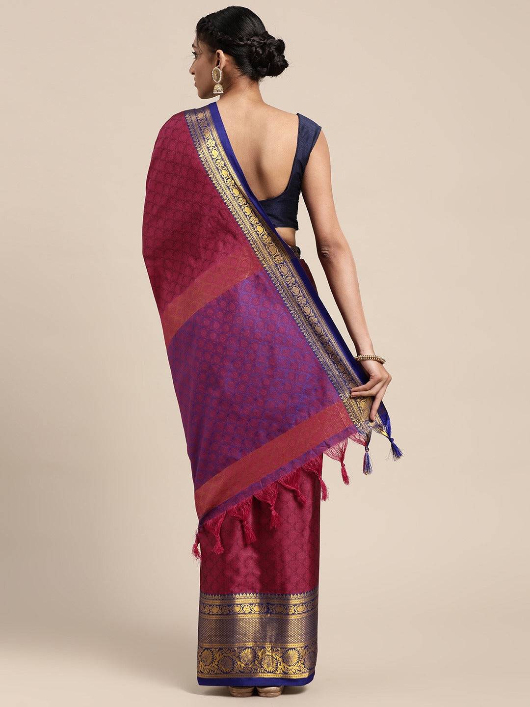 Uppada Cotton Silk Saree With Self Butti