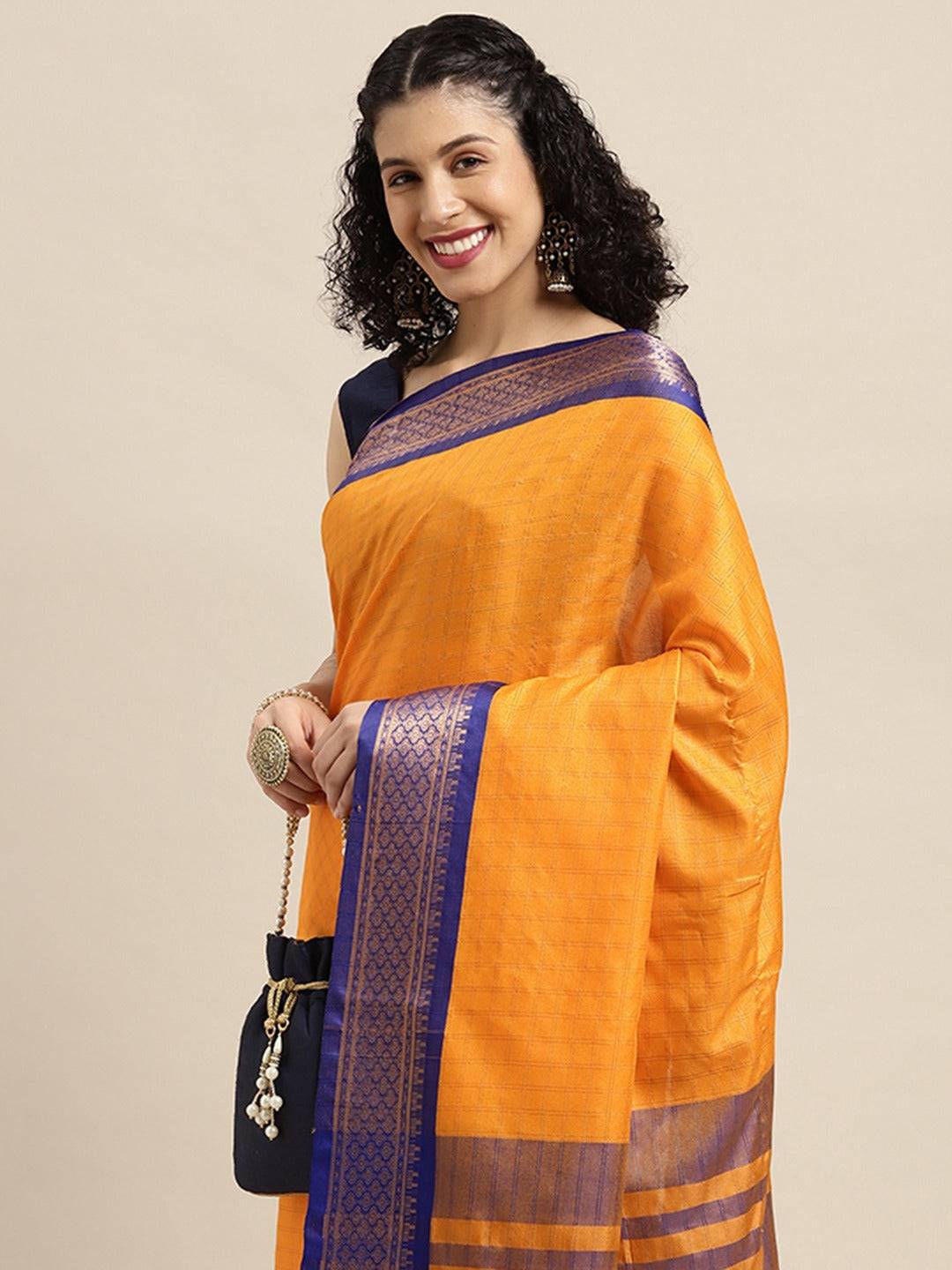 Uppada Cotton Silk Saree With Self Butti