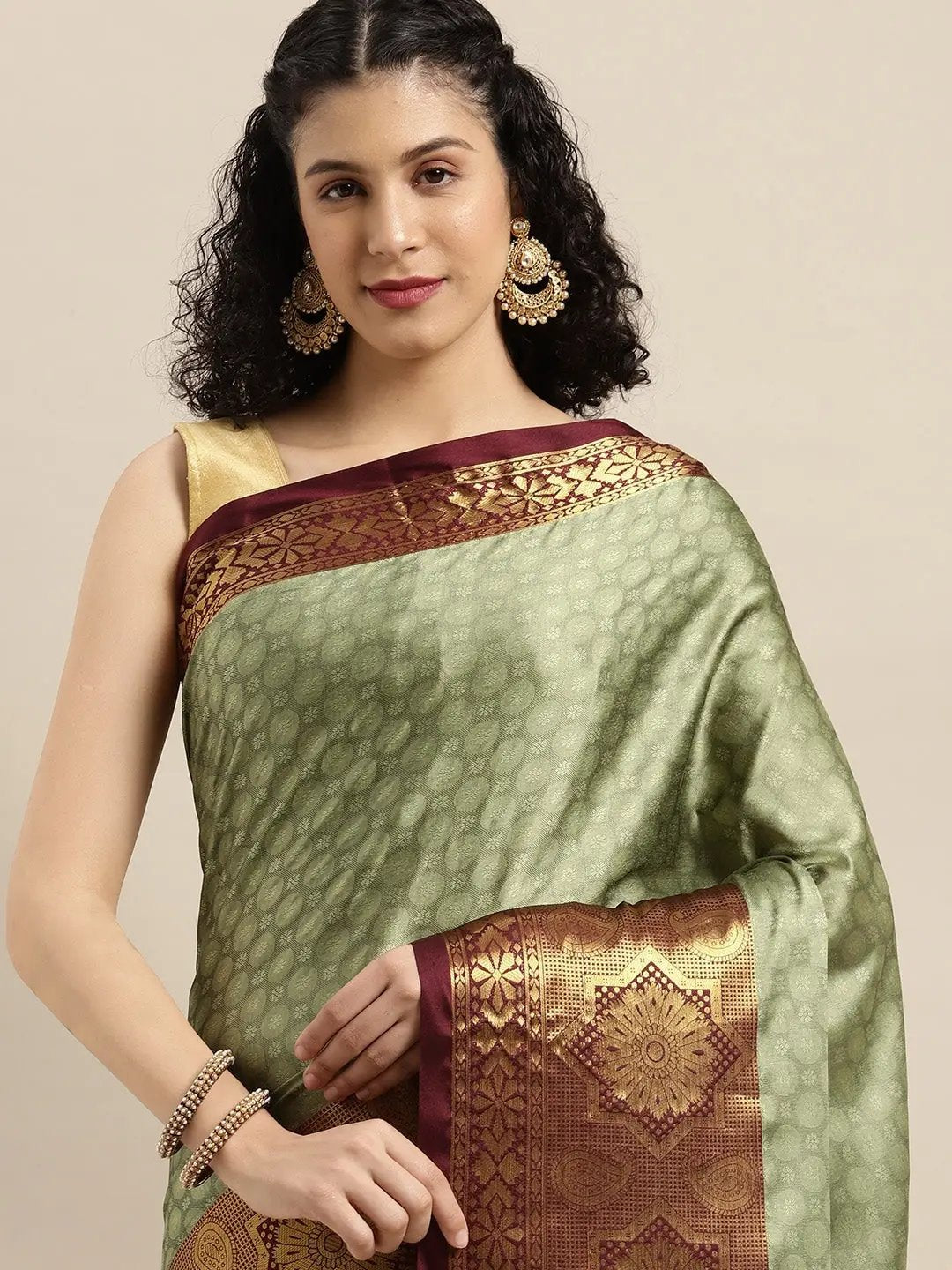 Uppada Cotton Silk Saree With Self Butti