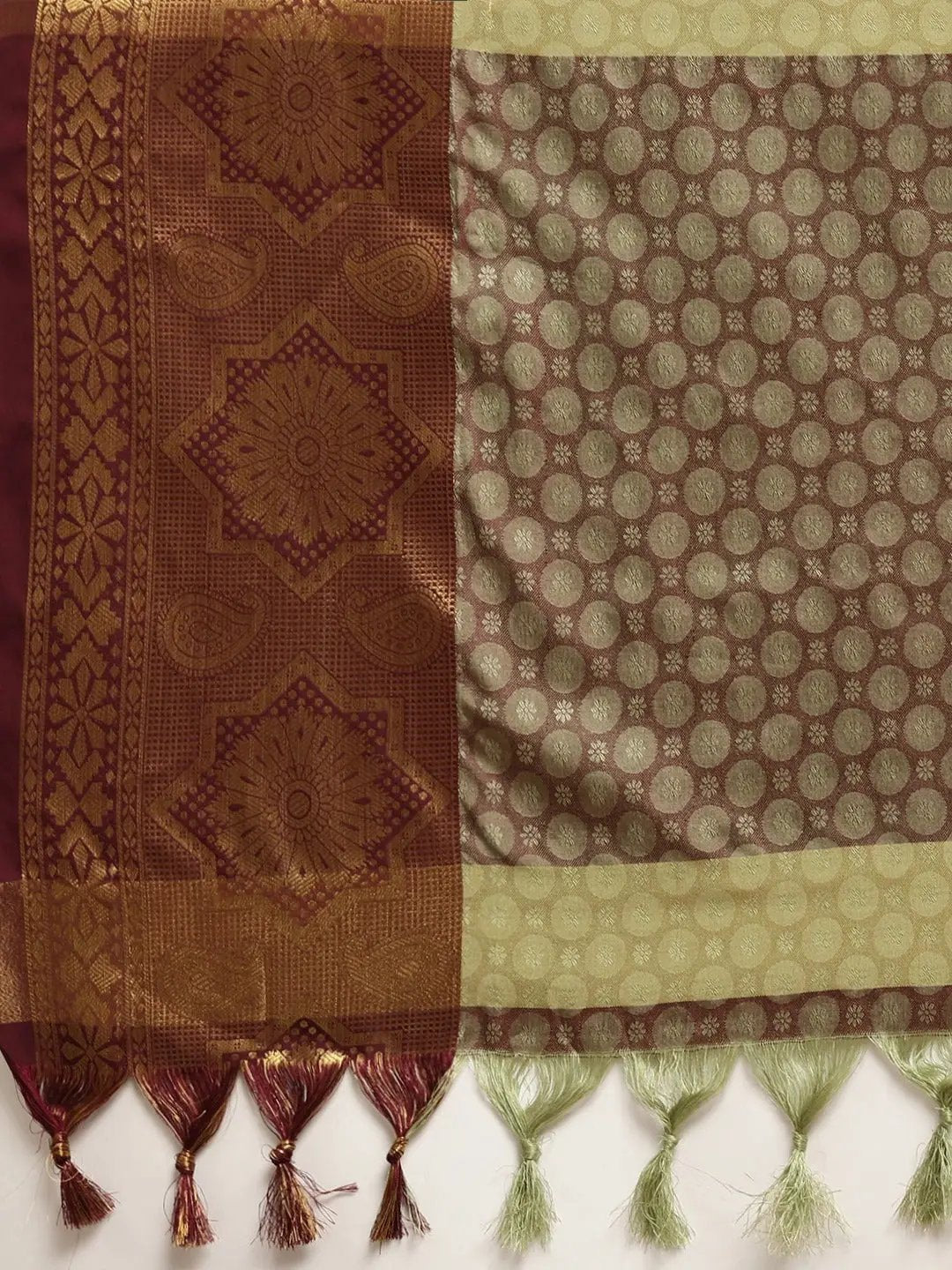 Uppada Cotton Silk Saree With Self Butti