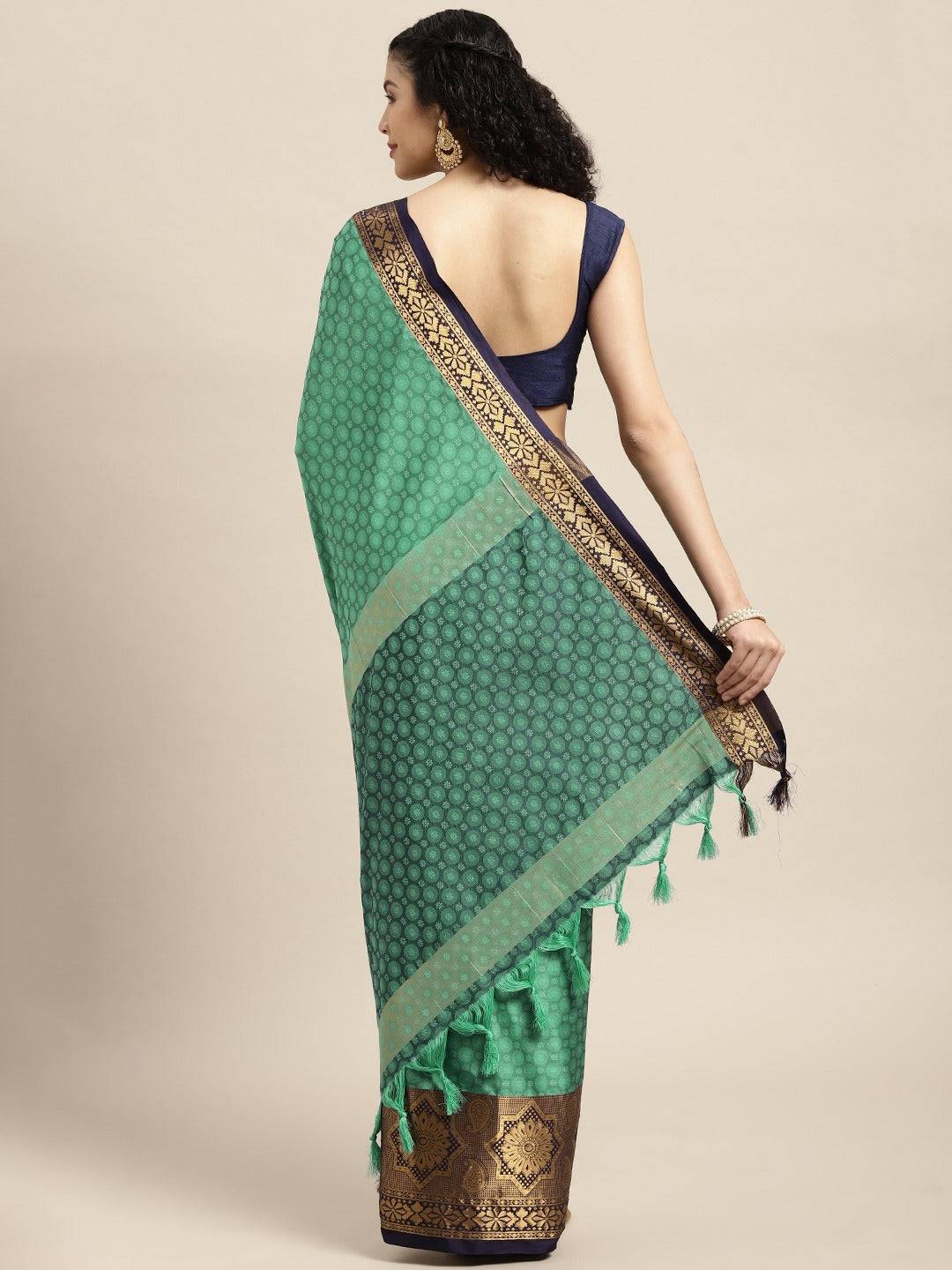 Uppada Cotton Silk Saree With Self Butti