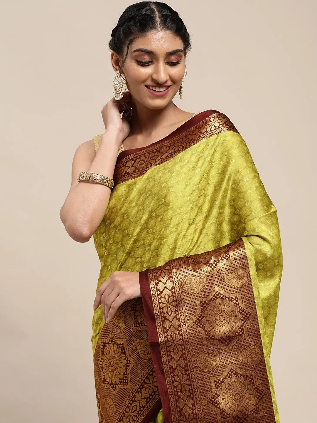 Uppada Cotton Silk Saree With Self Butti