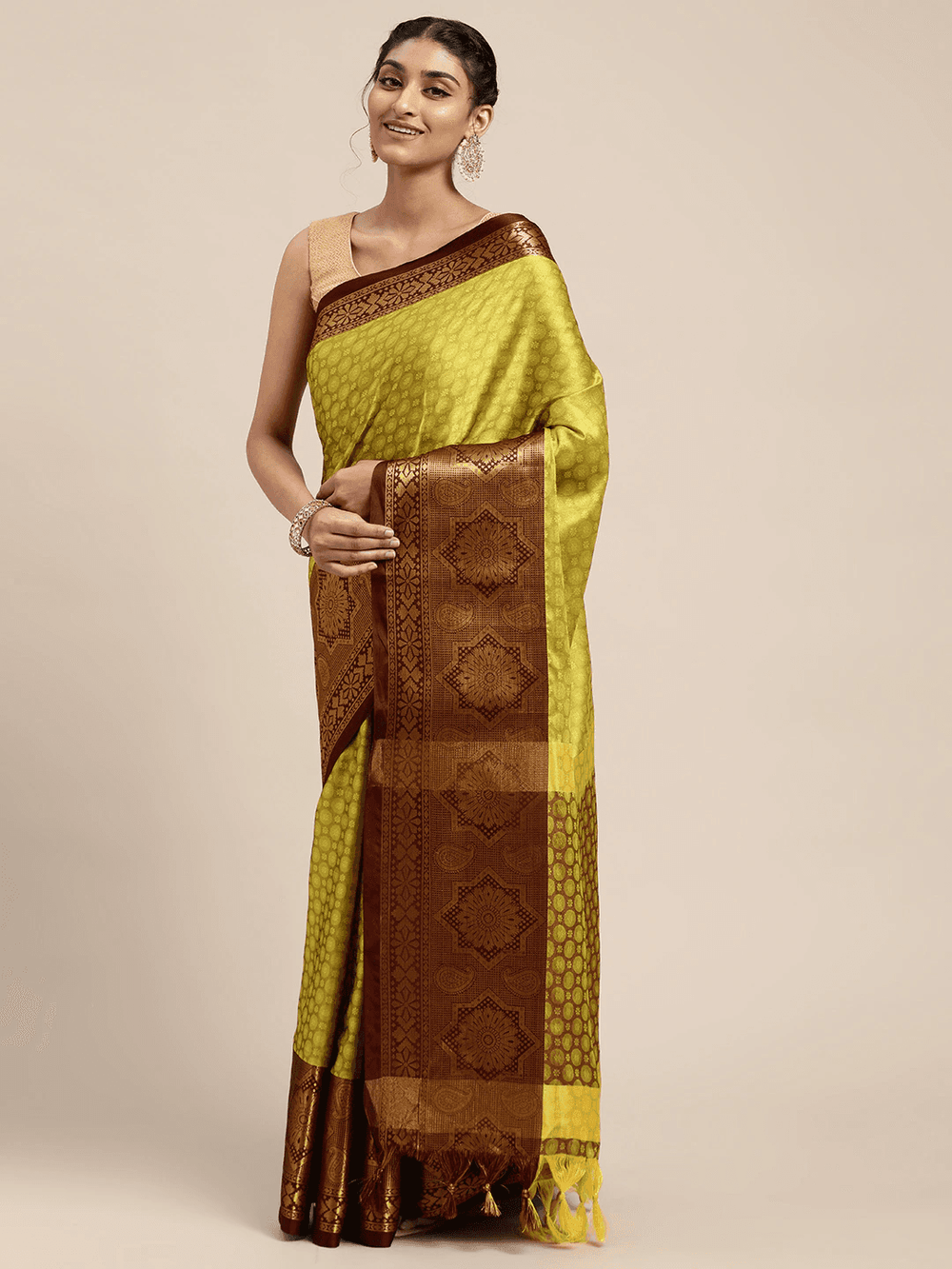 Uppada Cotton Silk Saree With Self Butti
