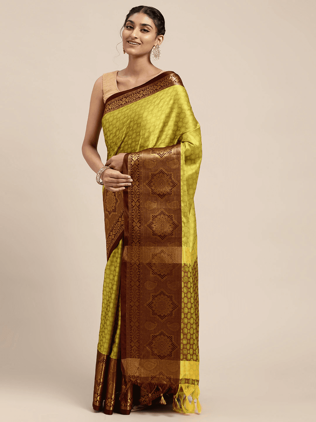 Uppada Cotton Silk Saree With Self Butti