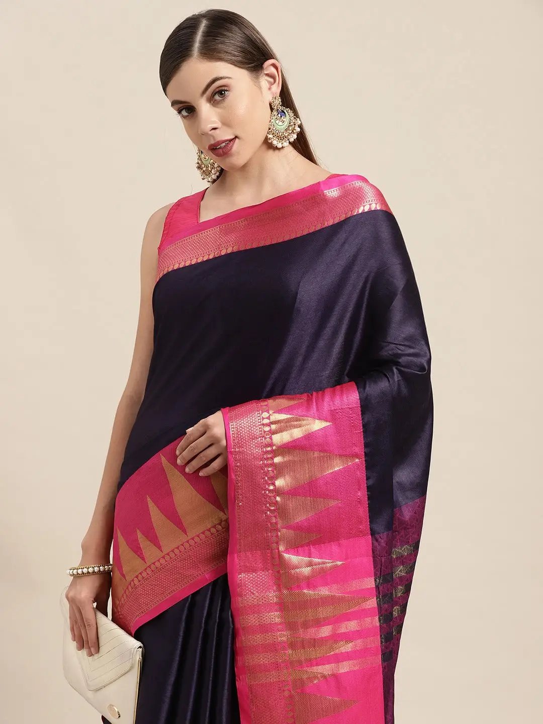 Self Butti Uppada Cotton Silk Saree at Vastranand.