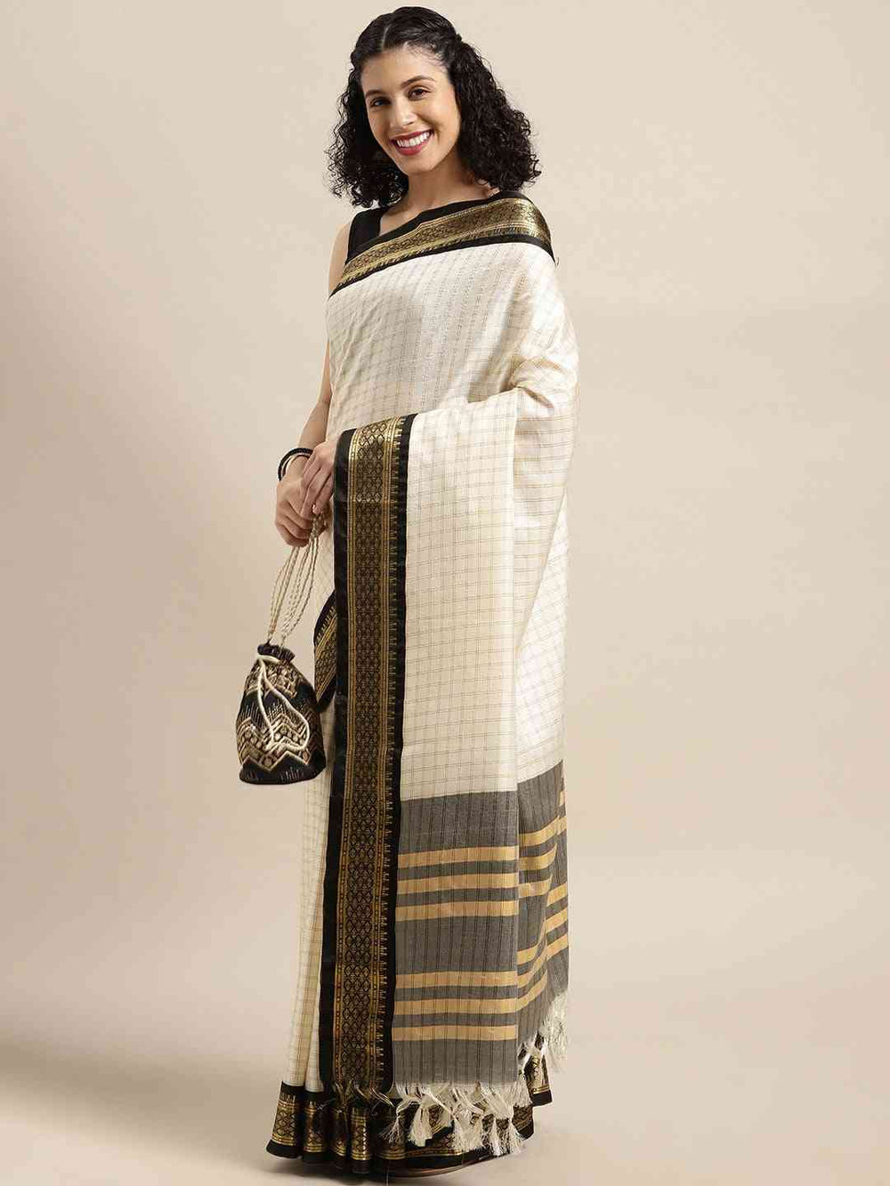 Self Butti Uppada Cotton Silk Saree at Vastranand.