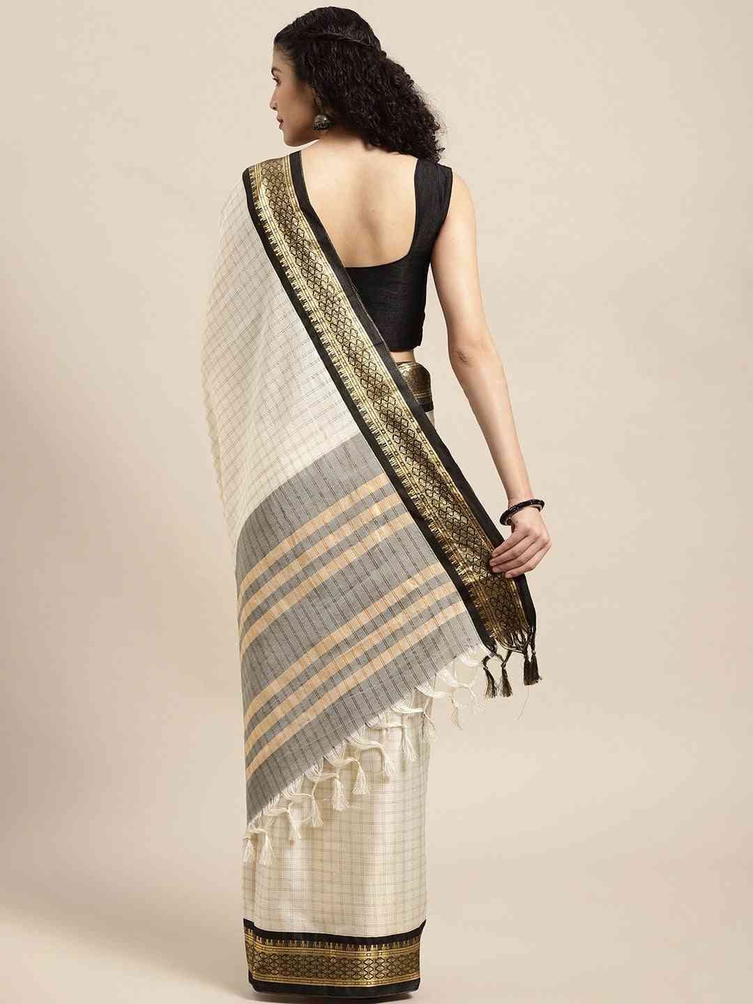Self Butti Uppada Cotton Silk Saree at Vastranand.