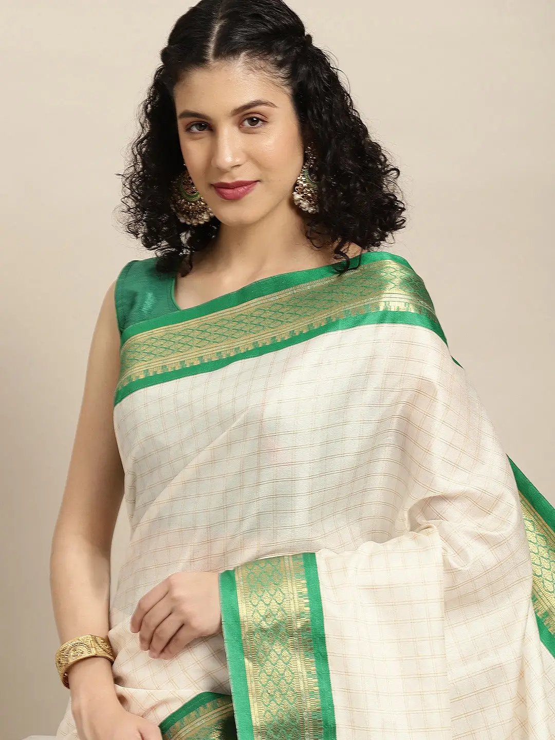 Self Butti Uppada Cotton Silk Saree at Vastranand.