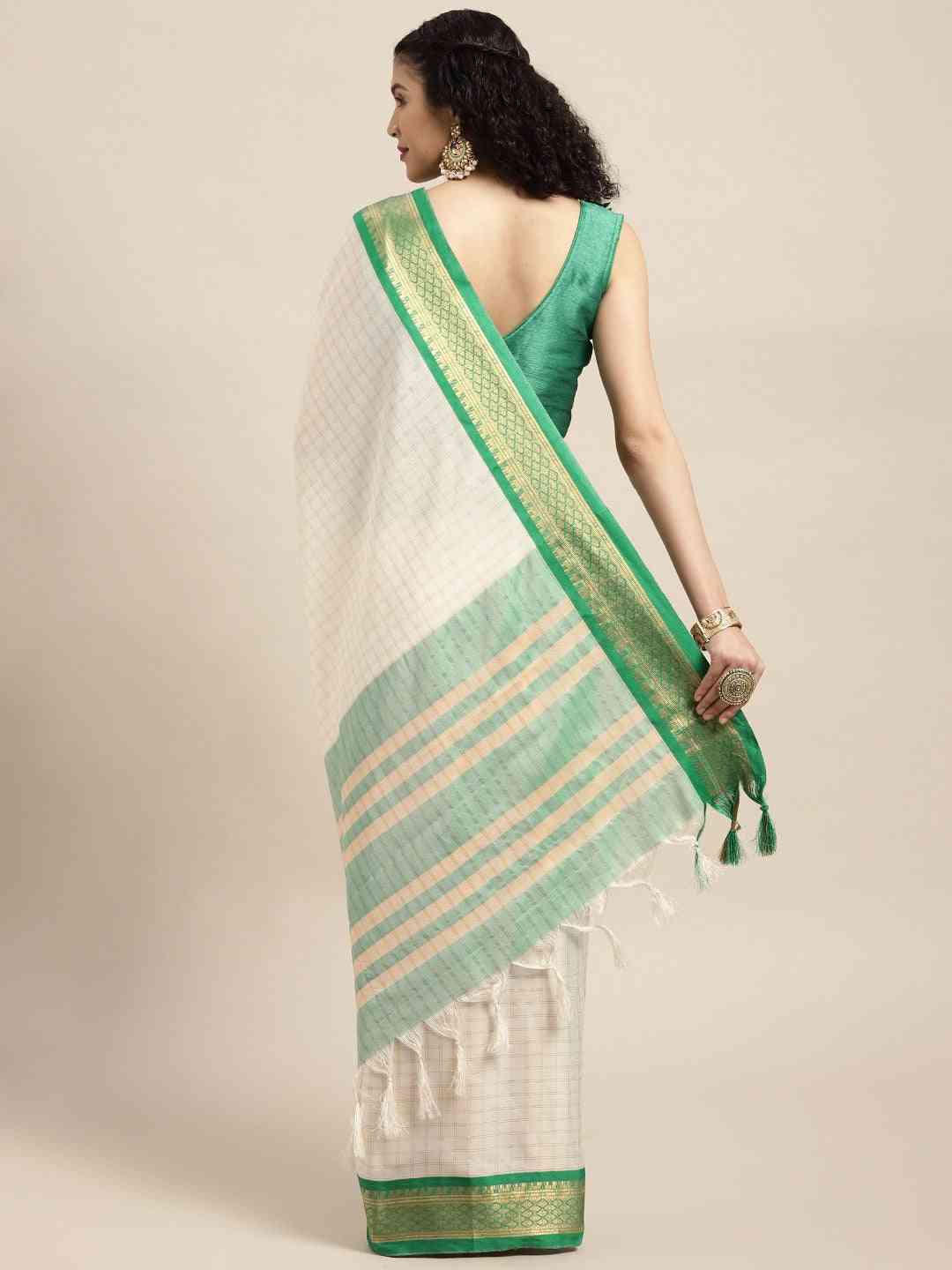 Self Butti Uppada Cotton Silk Saree at Vastranand.