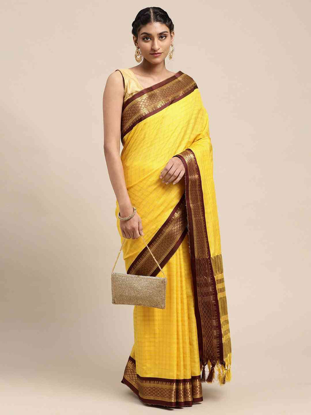 Self Butti Uppada Cotton Silk Saree at Vastranand.